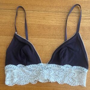 Cosabella Lace Trim Bralette - Black and Cream